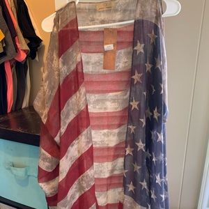 American Flag duster vest